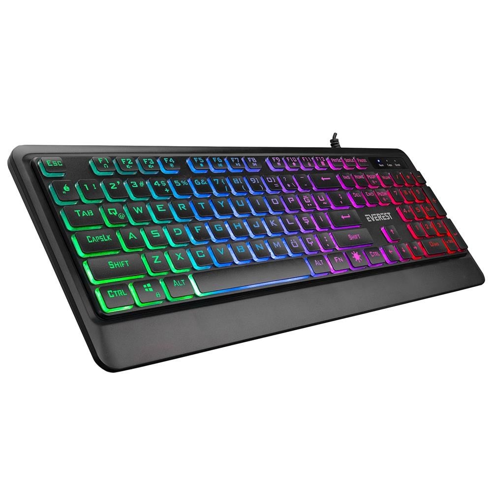 Klavyeler ve Setleri Everest KB-R59 FORZA Siyah Usb Rainbow Backlight klavye Satın Al