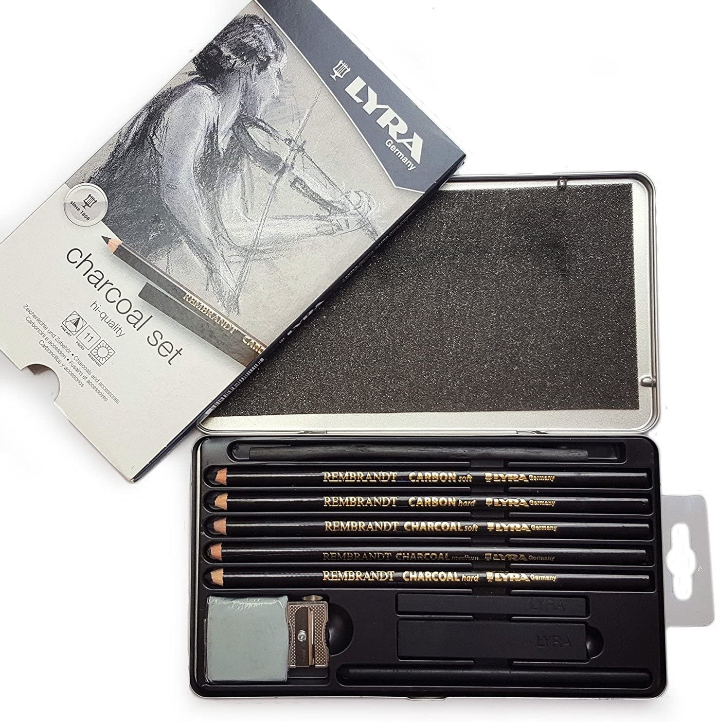 Kuru Boyalar Lyra Rembrandt Charcoal Çizim Kalem Seti 11'li Metal Kutu Satın Al