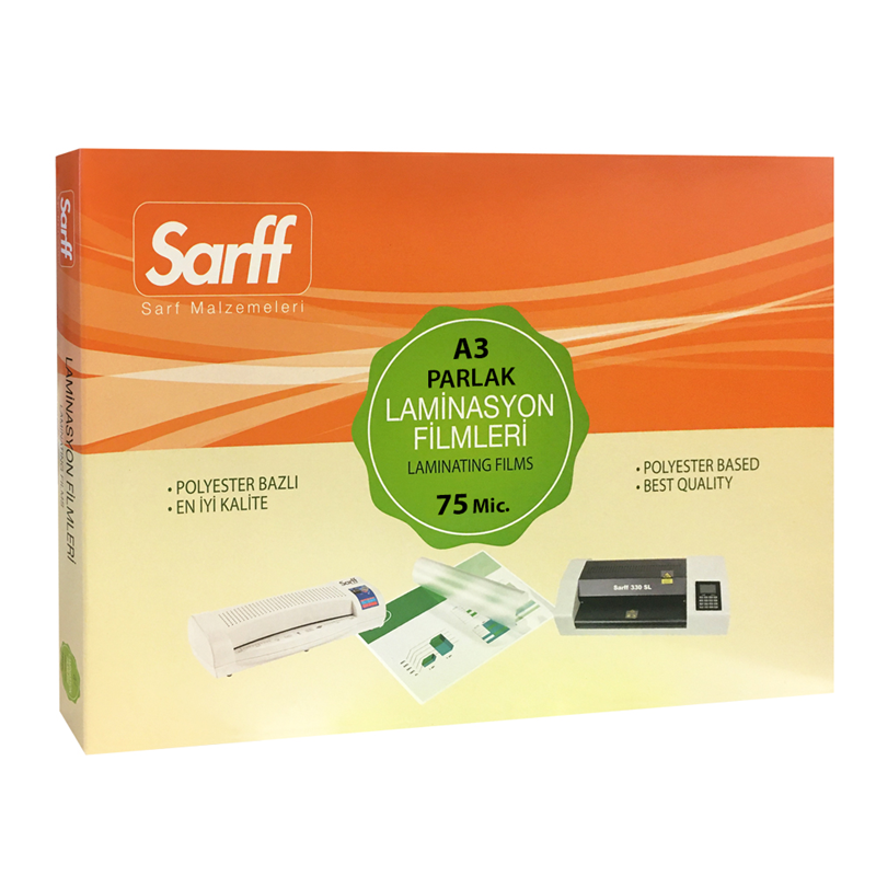 Laminasyon Filmleri SARFF 75MIC LAMİNASYON FİLMLERİ - A3(426X303MM) - 100ADET Satın Al