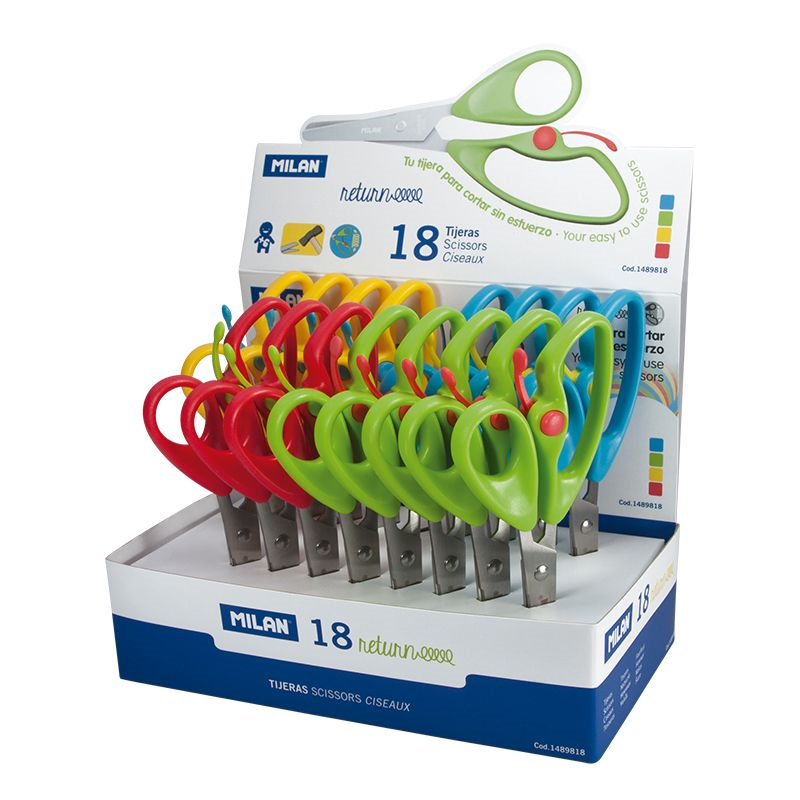 Makas ve Maket Bıçakları MILAN 1489818 RETURN YAYLI ÇOCUK MAKASI - 18'Lİ Satın Al