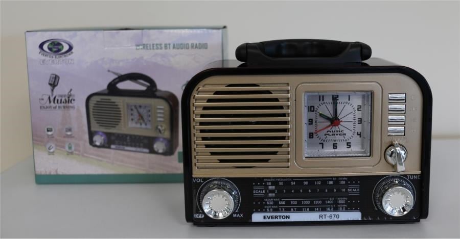 Mikrofon, Kulaklık ve Hoparlör Everton RT-670 Bluetooth Usb-Micro Sd Saatli Nostaljik Radyo Satın Al