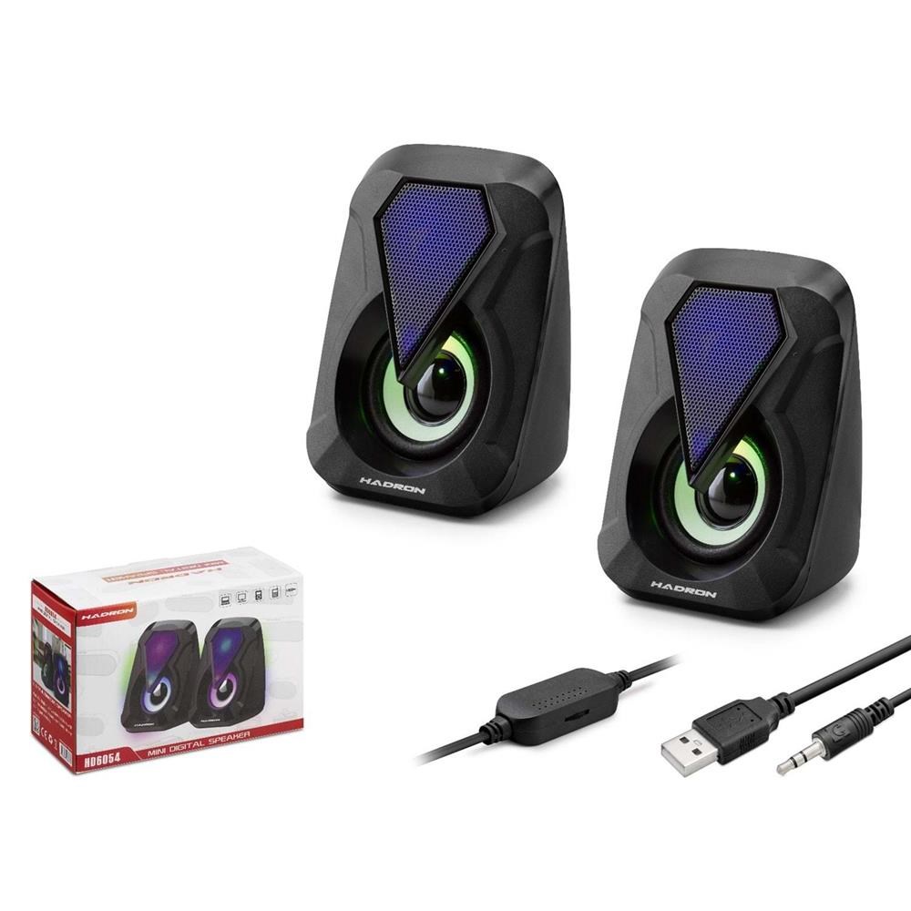 Mikrofon, Kulaklık ve Hoparlör Hadron HD6054 Bilgisayar Speaker  1.1 LEDLİ SİYAH Satın Al