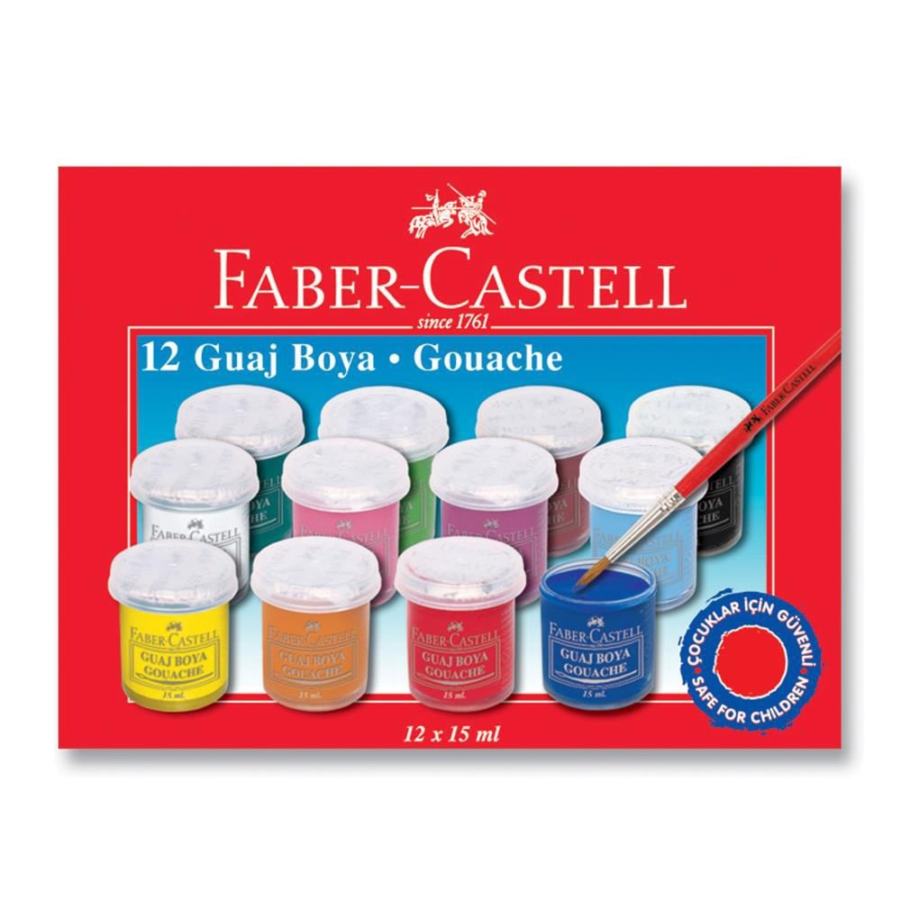Okul Kırtasiye Faber Castell Guaj Boya Şişe 12 Renk Satın Al