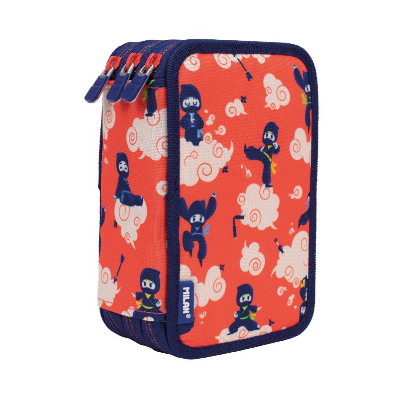 Okul Kırtasiye MILAN 081364NJ NINJUTSU NİNJA KIRMIZI 3 CEPLİ SETLİ KALEM ÇANTASI Satın Al