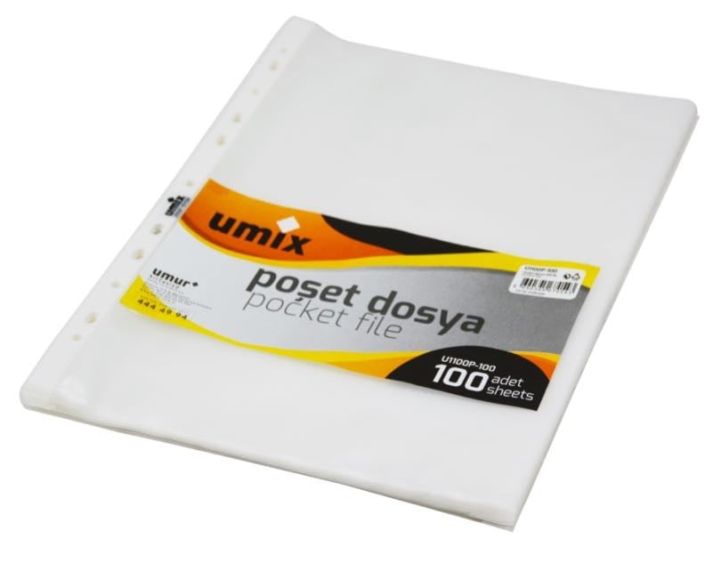 Poşet Dosyalar Umix A4 Şeffaf Poşet Dosya 100'lü Paket Satın Al