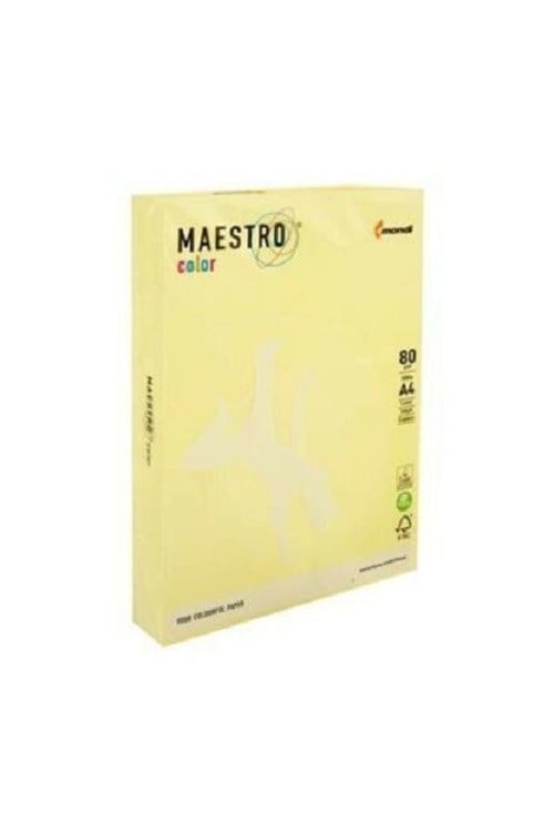 Renkli Fotokopi Kağıtları Maestro A4 Renkli Fotokopi Kağıdı Sarı Ye23 80G 1 Paket Satın Al