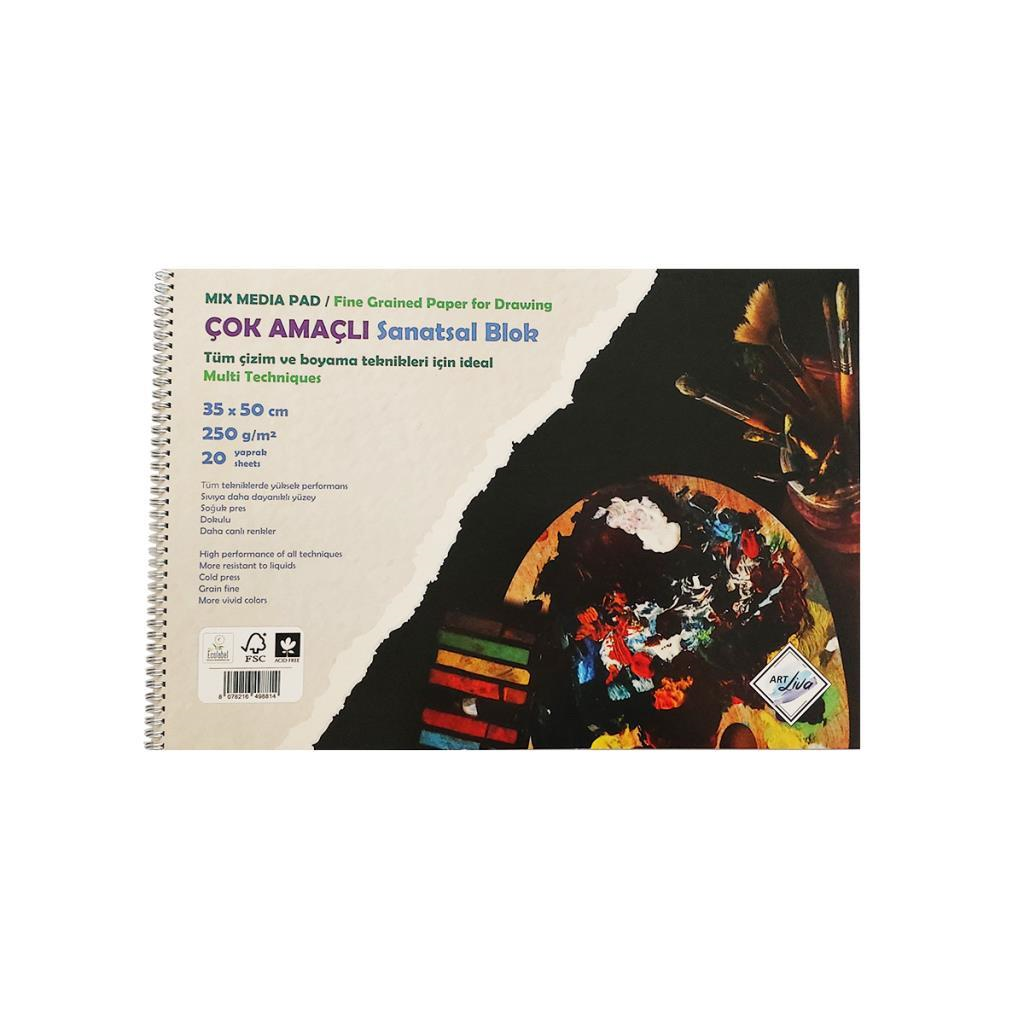 Sanatsal Resim Defterleri Art Liva Sanatsal Resim Defteri Sulu Teknik 20 Sayfa 35x50 250gr Satın Al