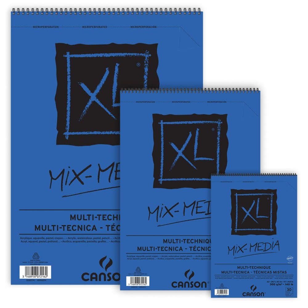 Sanatsal Resim Defterleri Canson Mix Media XL Çok Amaçlı Blok Spiralli 30 Sayfa A4 300gr Satın Al
