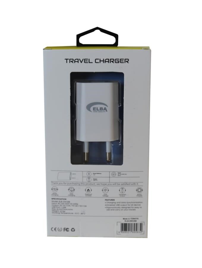 Şarj Kabloları Elba Elb08 5W 1.2A Hızlı Şarj Akıllı Koruma Usb EV Şarj Kafa Satın Al