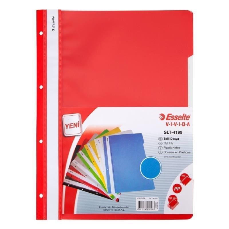 Telli Dosyalar Esselte 4199 Telli Dosya Kırmızı 50'li Paket Satın Al