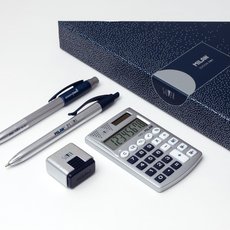 Tükenmez Kalemler MILAN 8737 SILVER ÜÇGEN MAVİ HEDİYE SETİ Satın Al