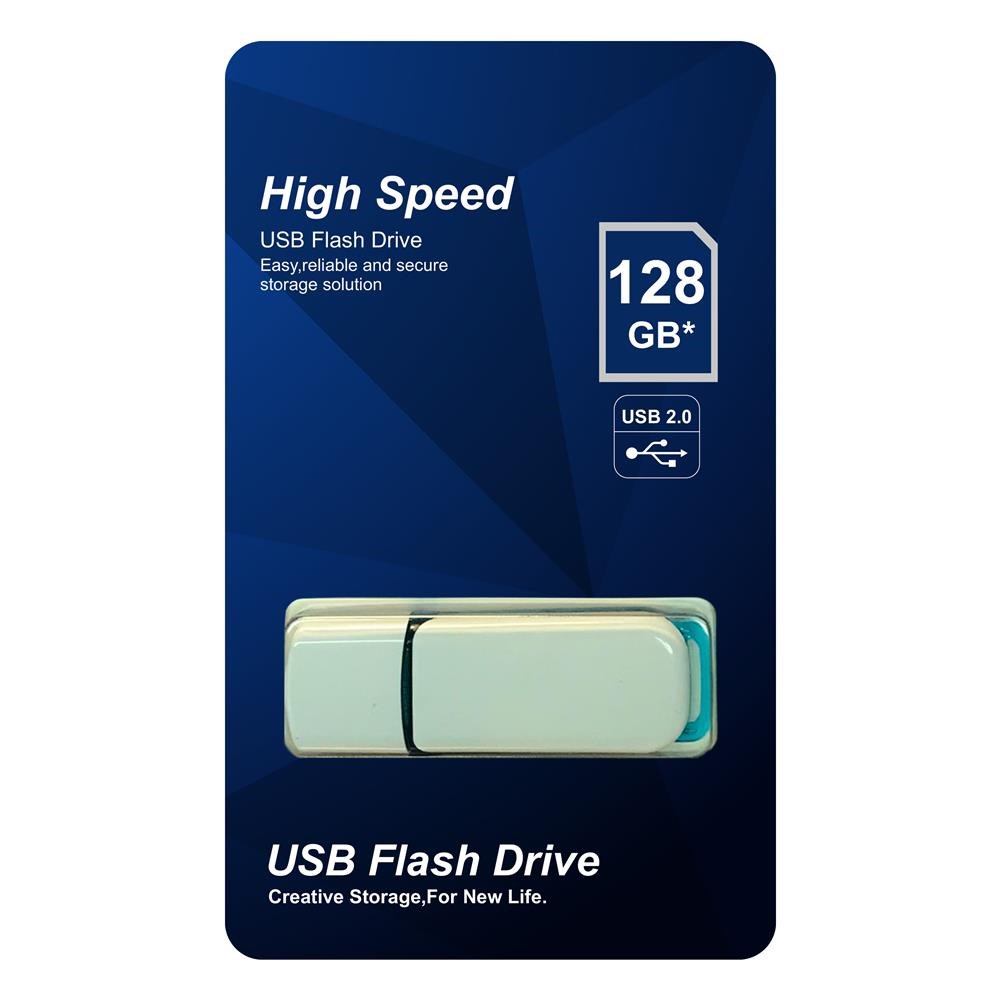 Usb Bellek Elba 128GB Plastik Beyaz-Mavi 2.0 USB Flash Bellek Satın Al