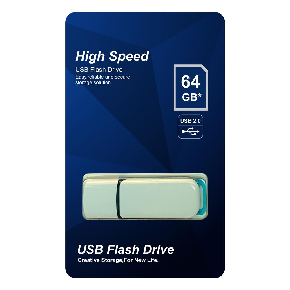 Usb Bellek Elba 64GB Plastik Beyaz-Mavi 2.0 USB Flash Bellek Satın Al