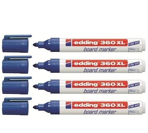 Yazı Tahtası Kalemleri Edding 360Xl Beyaz Yazı Tahtası Kalemi Mavi 4 Adet Satın Al