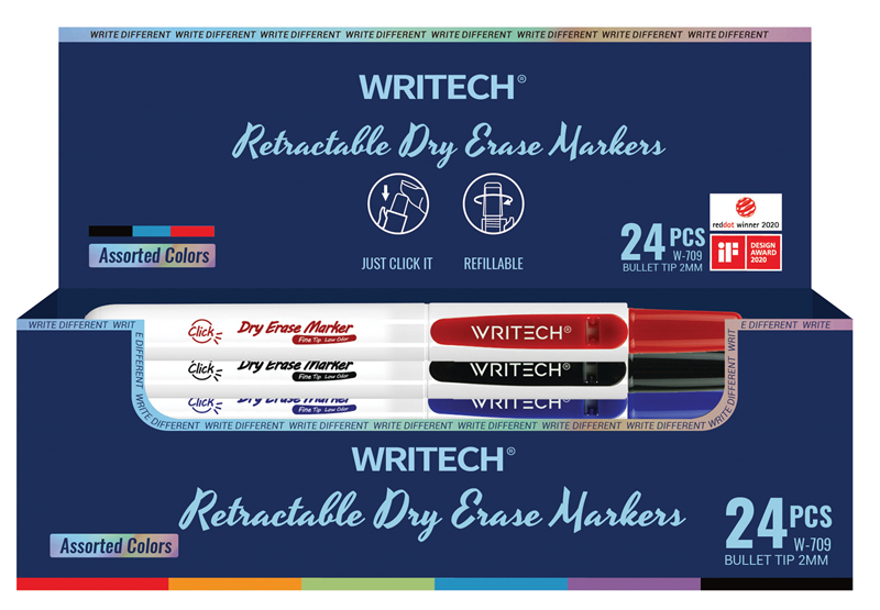 Yazı Tahtası Kalemleri WRITECH W-709 BASMALI TAHTA KALEMİ - 24'LÜ SET Satın Al
