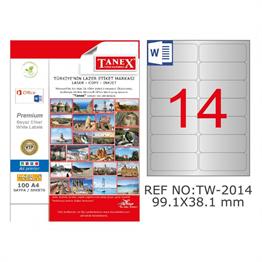 Etiketler Tanex Tw-2014 Beyaz Etiket 99.1 mm x 38.1 mm Satın Al