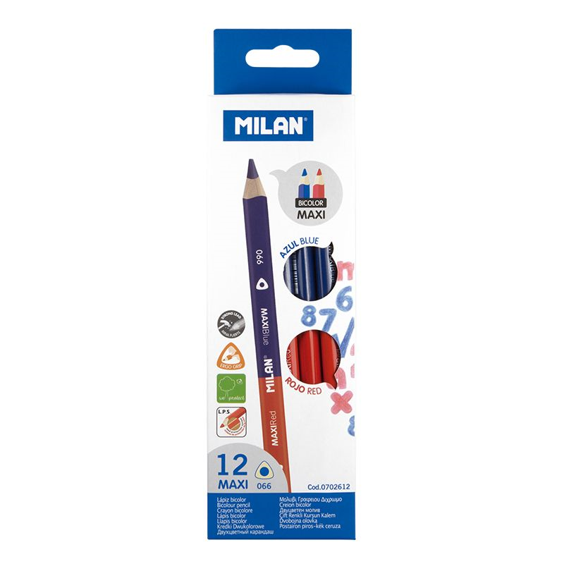  MILAN 702612 MAXI ÇİFT UÇLU KURU BOYA KALEMİ (5MM UÇ) - 12'Lİ Satın Al