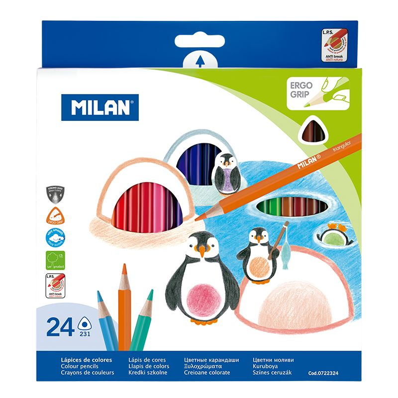 MILAN 722312 ÜÇGEN KURU BOYA KALEMİ (2,9MM UÇ) - 24'LÜ Satın Al