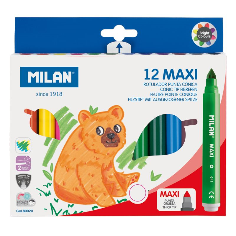  MILAN 80020 MAXI JUMBO KEÇELİ KALEM - 12 Lİ Satın Al
