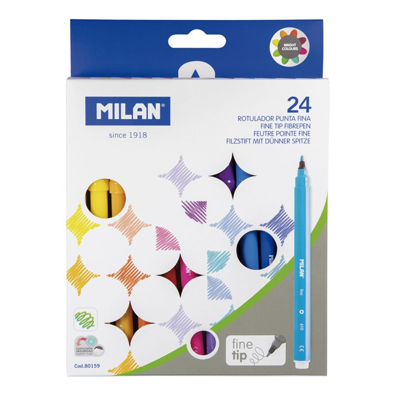  MILAN 80159 FINE KEÇELİ KALEM (2MM UÇ) - 24'LÜ Satın Al