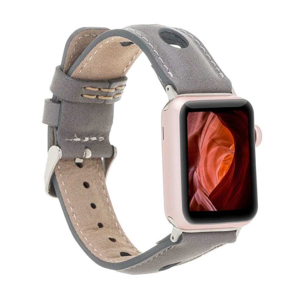 Akıllı Saatler Apple Watch Uyumlu Deri Kordon Çember 42-44-45mm RST9 Satın Al
