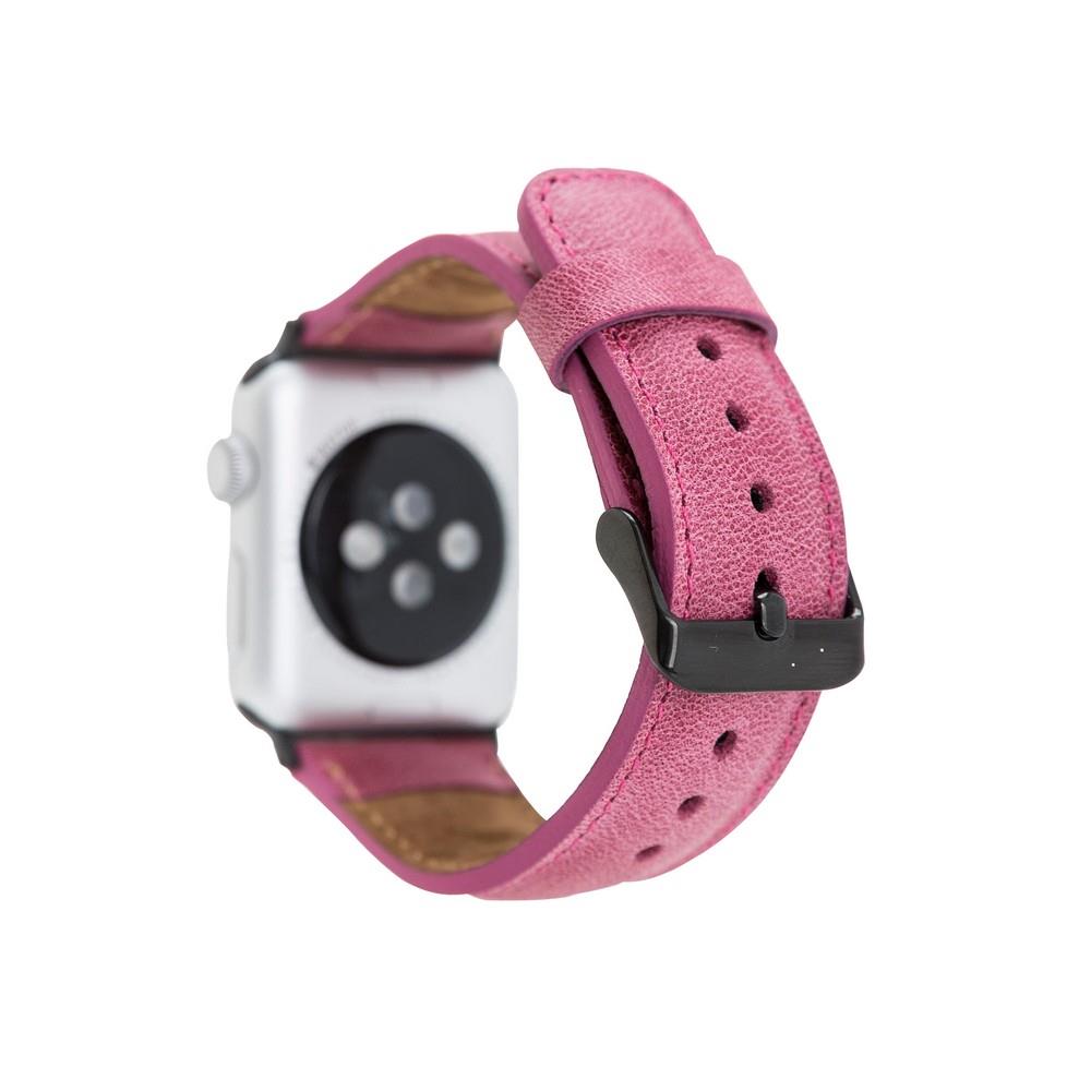 Akıllı Saatler Apple Watch Uyumlu Deri Kordon 38-40-41mm TN08 Pembe Satın Al