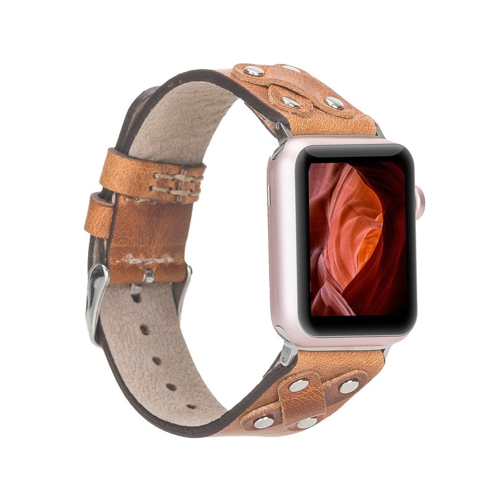 Akıllı Saatler Apple Watch Uyumlu Deri Kordon Cross 42-44-45mm ST V18 Satın Al