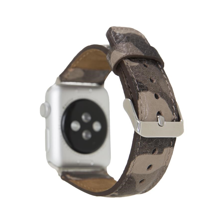 Akıllı Saatler Apple Watch Uyumlu Deri Kordon 42-44-45mm Kamuflaj Bej Satın Al