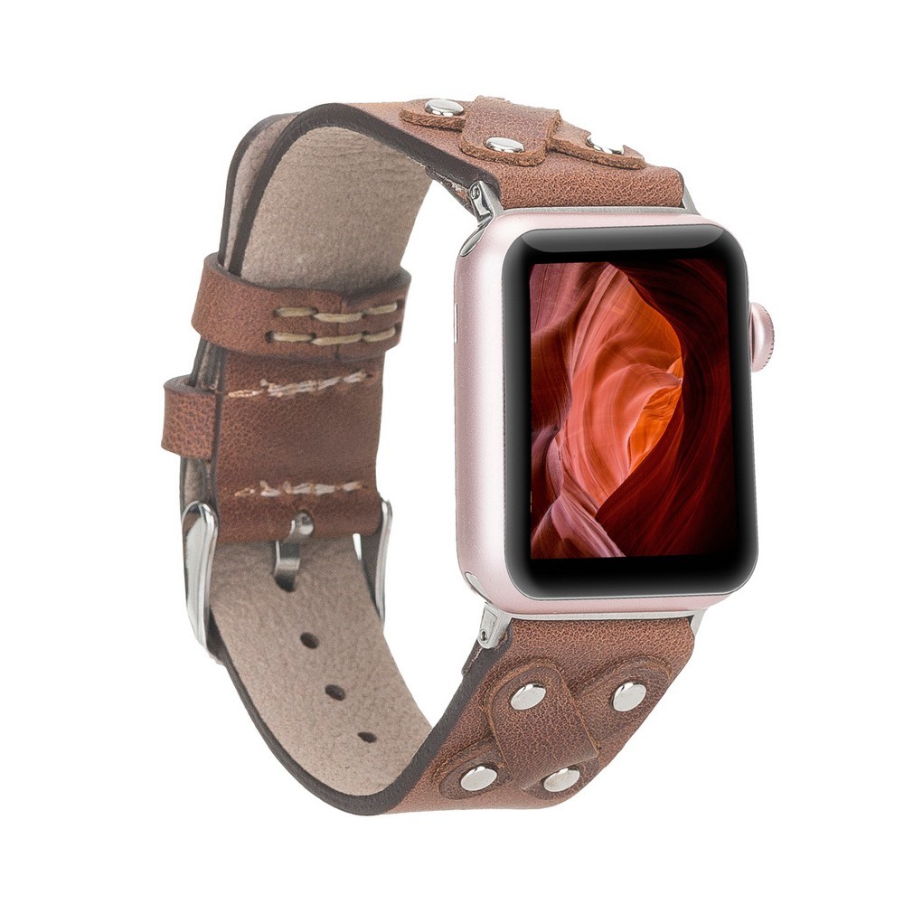 Akıllı Saatler Apple Watch Uyumlu Deri Kordon Cross 42-44-45mm ST TN02 Satın Al