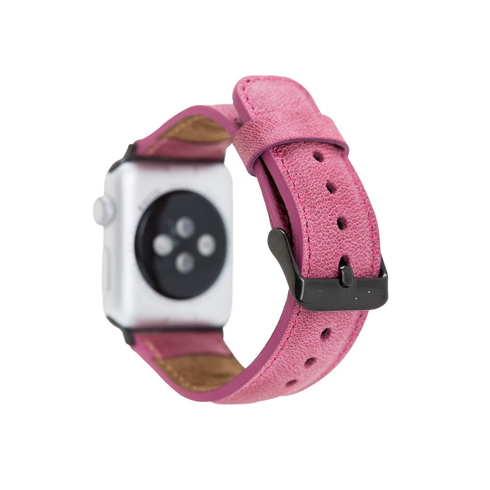 Akıllı Saatler Apple Watch Uyumlu Deri Kordon 38-40-41mm TN08 Pembe Satın Al