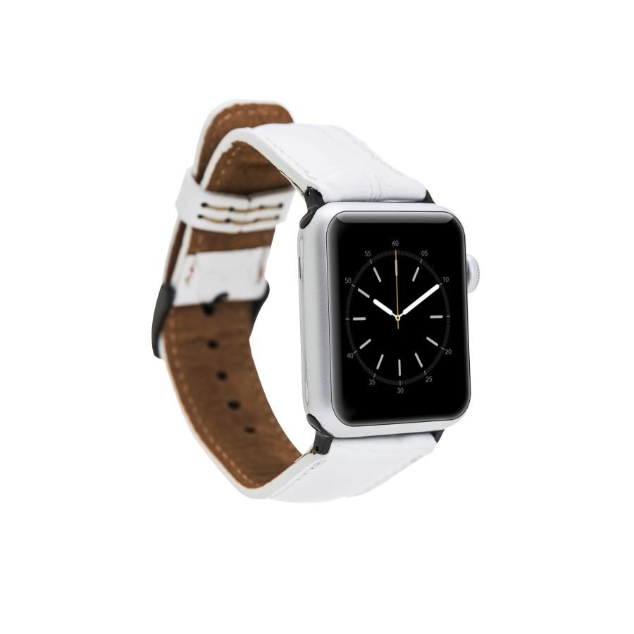 Akıllı Saatler Apple Watch Uyumlu Deri Kordon 42-44-45mm F3 Beyaz Satın Al