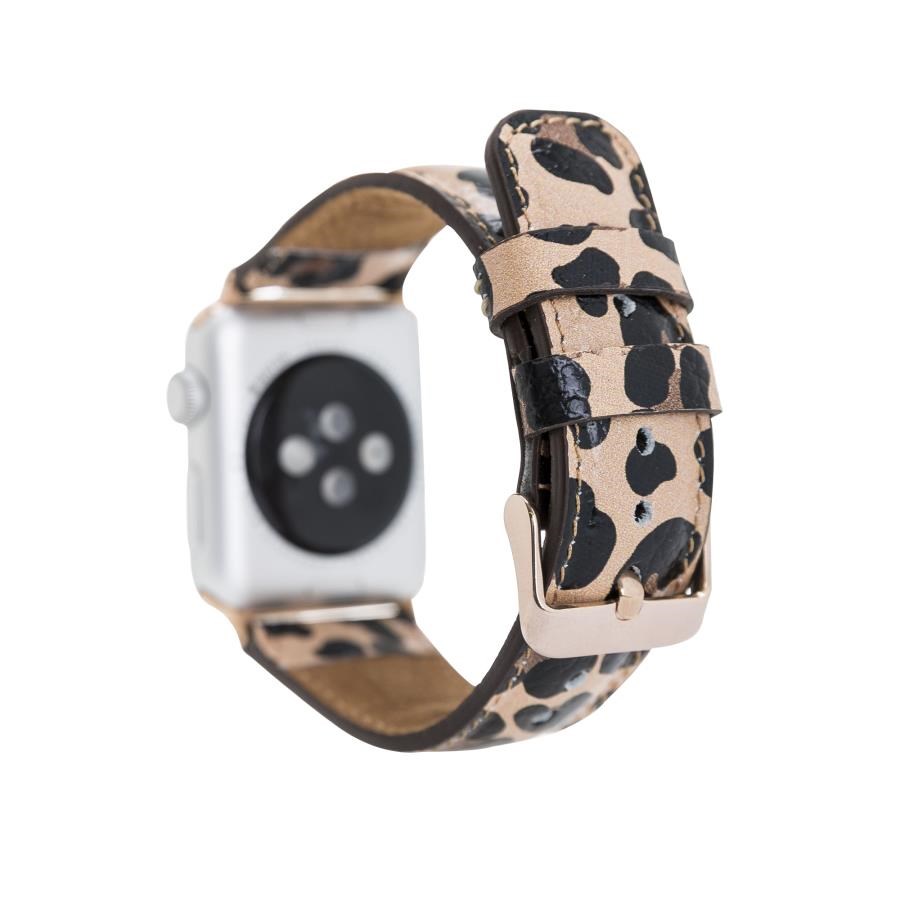 Akıllı Saatler Apple Watch Uyumlu Deri Kordon 42-44-45mm Leopar NE Satın Al