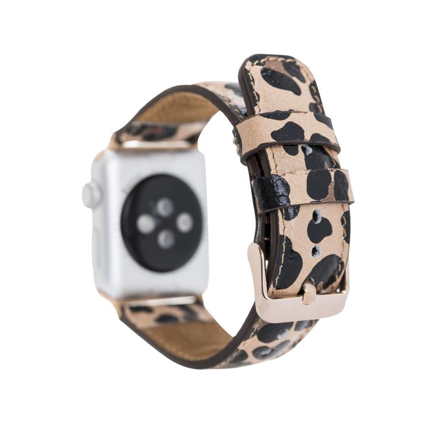 Akıllı Saatler Apple Watch Uyumlu Deri Kordon 42-44-45mm Leopar NE Satın Al