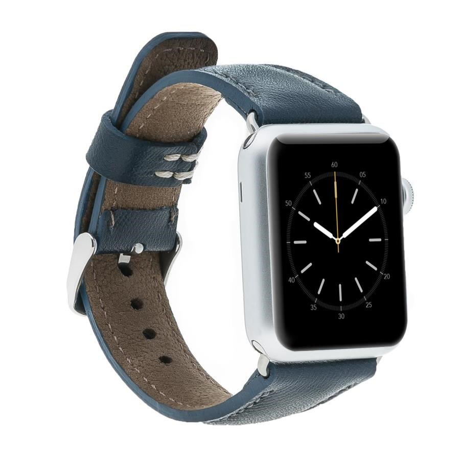 Akıllı Saatler Apple Watch Uyumlu Deri Kordon 38-40-41mm SNB Lacivert Satın Al