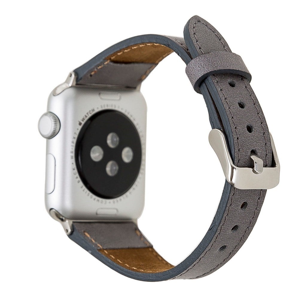Akıllı Saatler Apple Watch Uyumlu Deri Kordon 42-44-45mm Slim RST9 Gri Satın Al