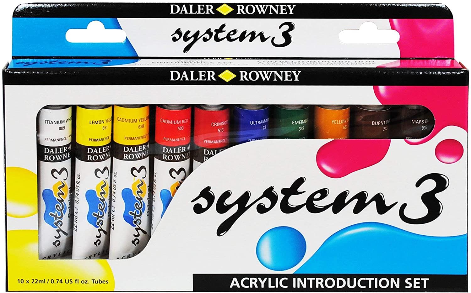 Akrilik Boyalar Daler Rowney System 3 Akrilik Boya Seti 10x22ml Satın Al
