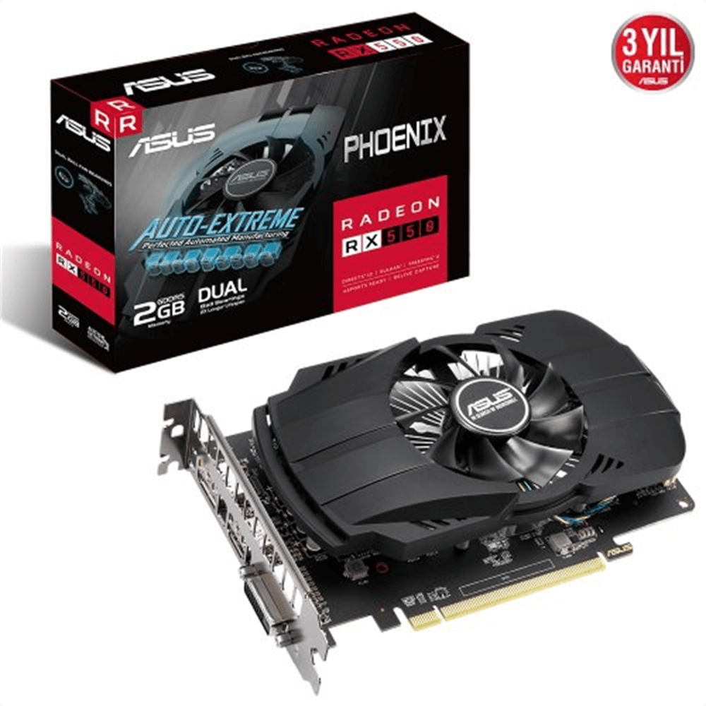 Asus Phoenix Radeon RX 550 (PH-RX550-2G-EVO) 2GB GDDR5 128bit Ekran Kartı