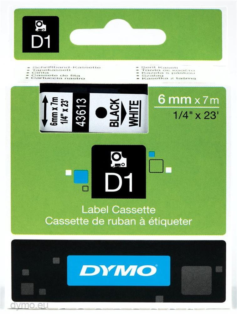 Barkod Etiket ve Kartuşları DYMO S0720780 D1 Yedek Şerit, 6 mm x 7 mt, Beyaz- Siyah (43613) Satın Al