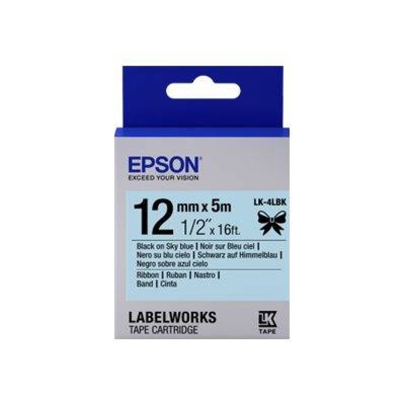 Barkod Etiket ve Kartuşları Epson LK-4SBE Gümüş Üzeri Siyah 12mm 9Metre Etiket Satın Al