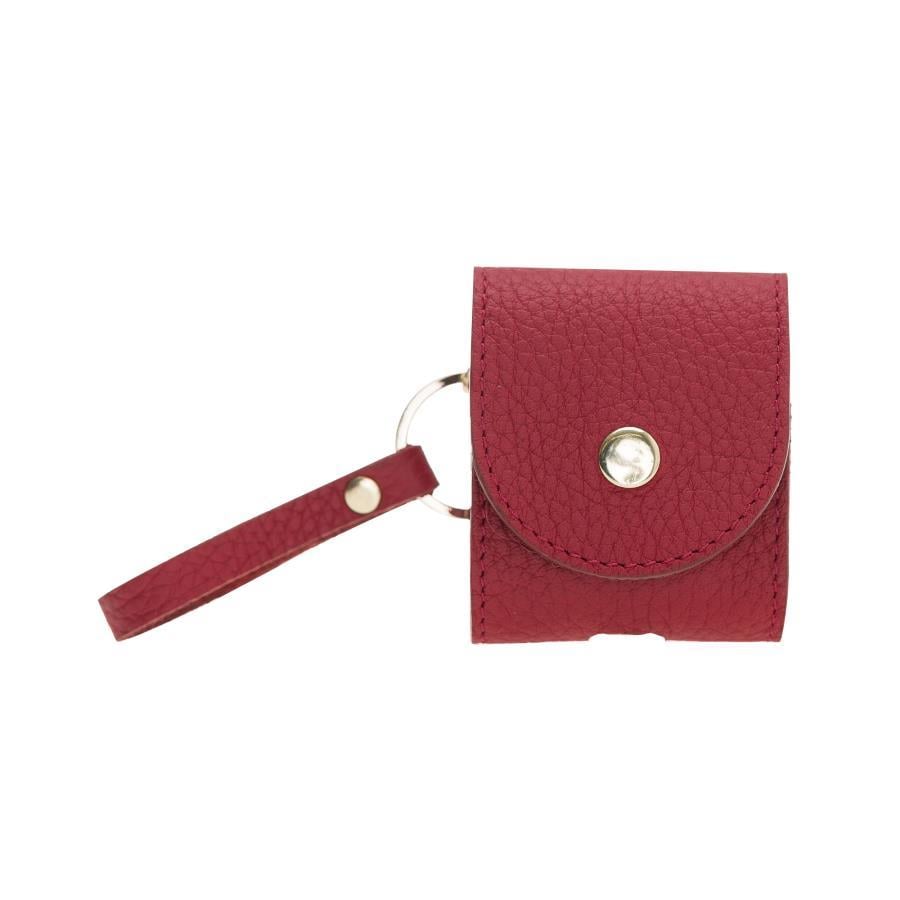 Bluetooth Kulaklıklar Apple AirPods 2.nesil Uyumlu Deri Kılıf Mai Snap ERC2 Kırmızı Satın Al