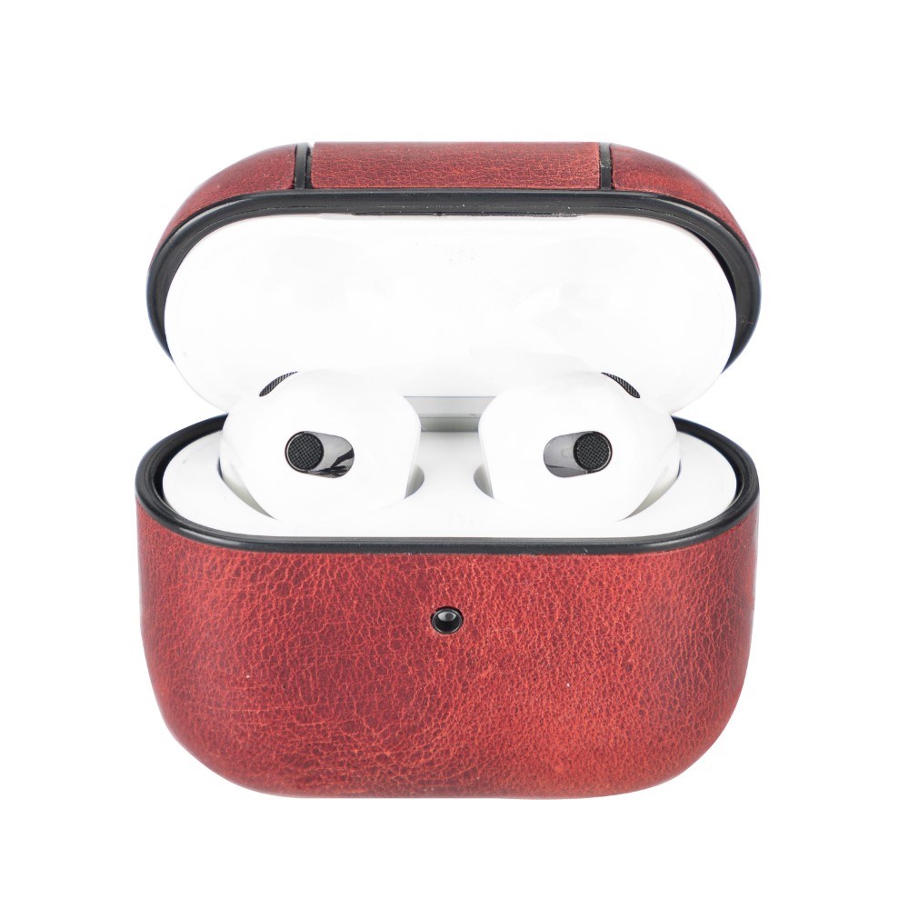 Bluetooth Kulaklıklar Apple AirPods 3.nesil Uyumlu Deri Kılıf Juni AA4 Kırmızı Satın Al
