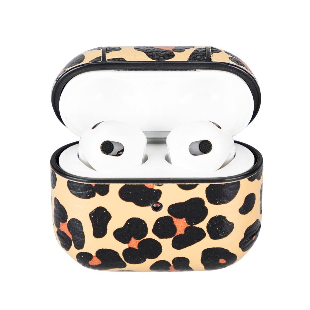Bluetooth Kulaklıklar Apple AirPods 3.nesil Uyumlu Deri Kılıf Juni LEO-NE Leopar Satın Al