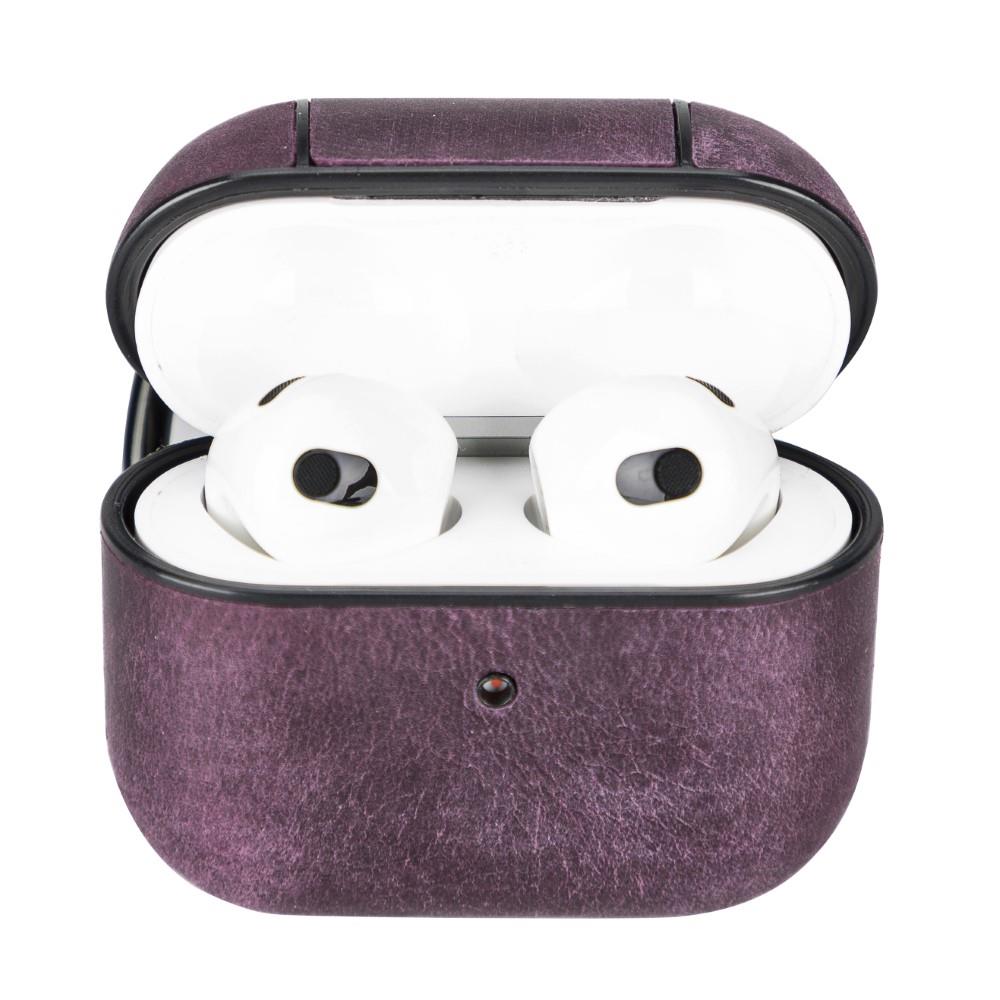Bluetooth Kulaklıklar Apple AirPods 3.nesil Uyumlu Deri Kılıf Juni AA7 Mor Satın Al