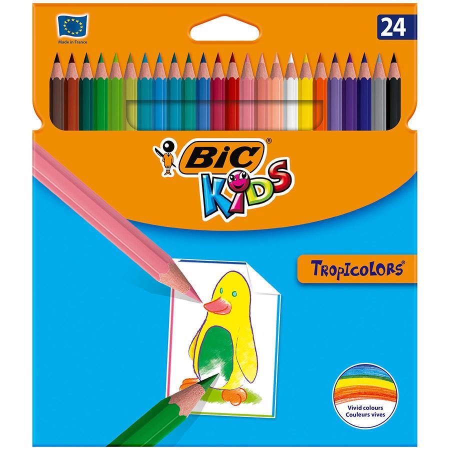 Boya ve Resim Kalemleri Bic Kids Tropicolors Kuru Boya Kalemi Uzun 24 Renk Satın Al
