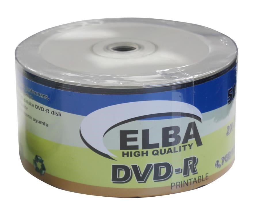 CD-DVD Elba Dvd-R 4,7GB-120MIN 50li 16X Printable Dvd-R Shrink Satın Al