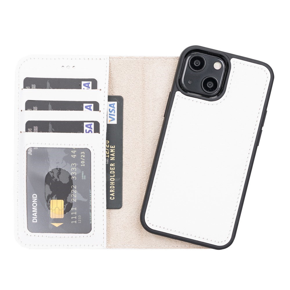 Cep Telefonu Aksesuarları Apple iPhone 13 Mini Uyumlu Deri Cüzdanlı Kılıf F3 Beyaz Satın Al