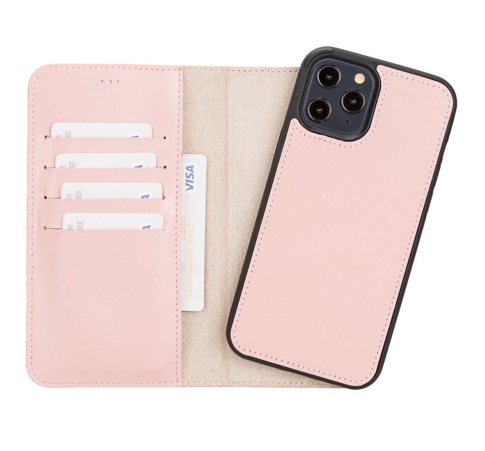 Cep Telefonu Aksesuarları Apple iPhone 12 Pro Max Uyumlu Deri Cüzdanlı Kılıf NU2 Pembe Satın Al