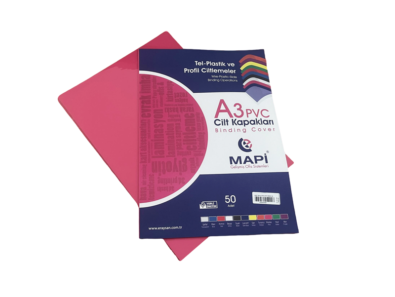 Cilt Kapakları MAPİ A3 PVC OPAK CİLT KAPAK PEMBE 100 LÜ Satın Al