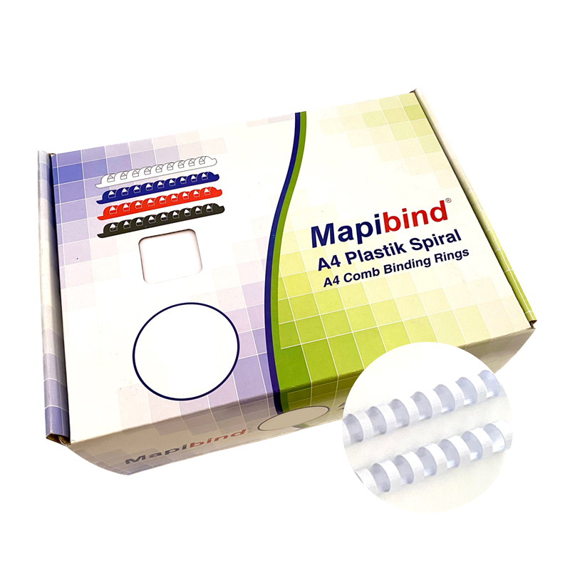 Cilt Kapakları MAPİBİND 22MM PLASTİK SPİRAL BEYAZ 100 AD. Satın Al
