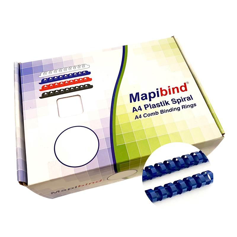 Cilt Kapakları MAPİBİND 25MM PLASTİK SPİRAL LACİVERT 50 AD. Satın Al